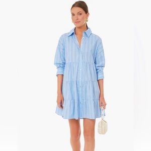 TUCKERNUCK Shades of Blue Striped Cara Dress - Size Medium - NEW w/out tags